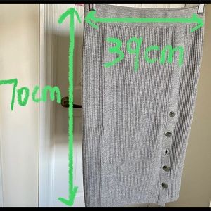 Club Monaco Gray Midi Knit Pencil Skirt